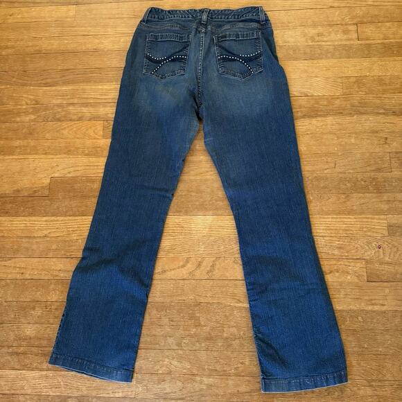 Lee Slender Secret medium wash mid rise boot cut jeans pants size 8 b29 - Picture 4 of 5